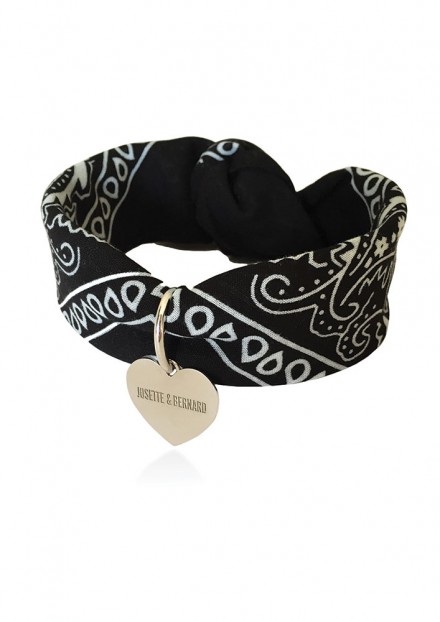 Amour | Bandana Choker | Médaille Argent Massif 925 personnalisable Amour | Bandana Choker | Médaille Argent Massif 925 personnalisable
