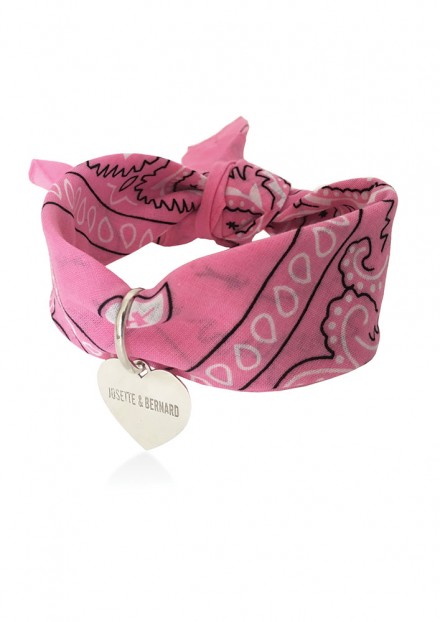 Amour | Bandana Choker - Médaille Argent 925 personnalisable | Rose Amour | Bandana Choker - Médaille Argent 925 personnalisable | Rose