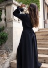 Robe Longue Portefeuille  / Jodie - Noir