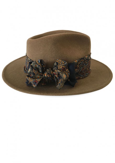 Camel Bellaire x Navy Cachemire Vintage Scarf Camel Bellaire x Navy Cachemire Vintage Scarf